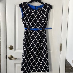 Connected Apparel Belted Petite Dress, Size 6P